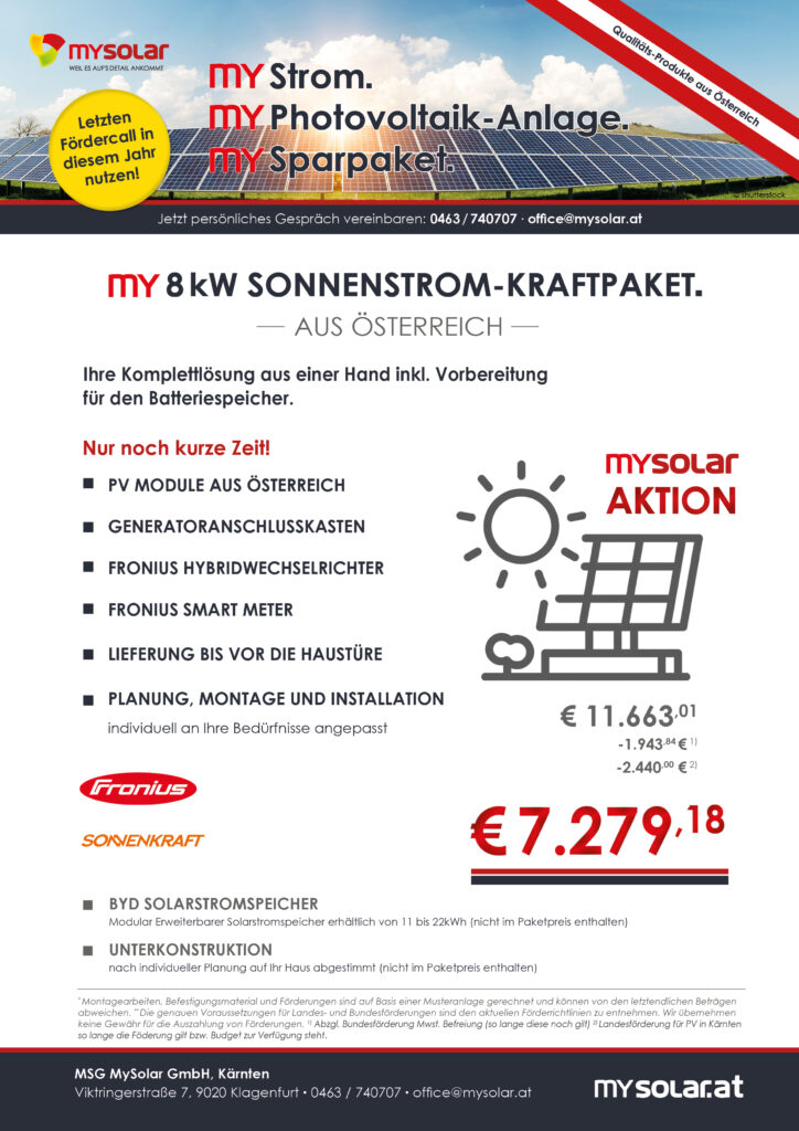 MySolar PV Foerderung PV Aktion 8kW